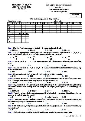 Đề kiểm tra chương II - Đại số 11 - Mã đề thi 132